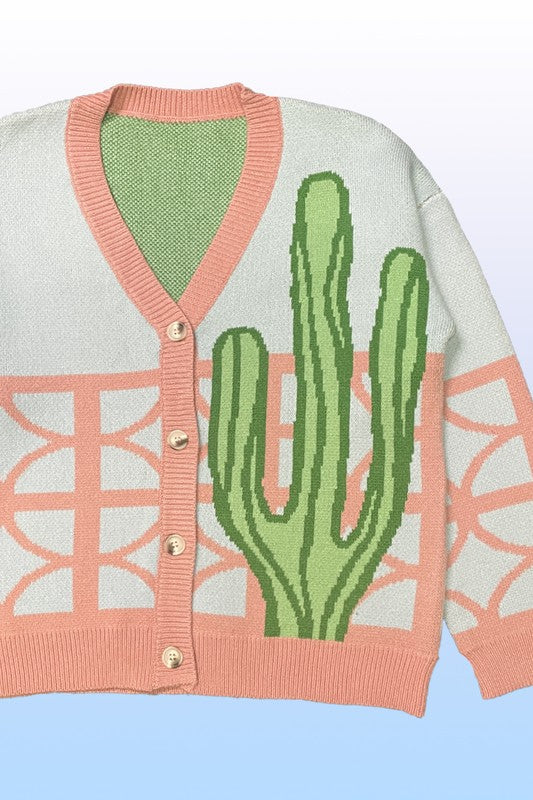 Cactus resort knit cardigan - Charming Charlie