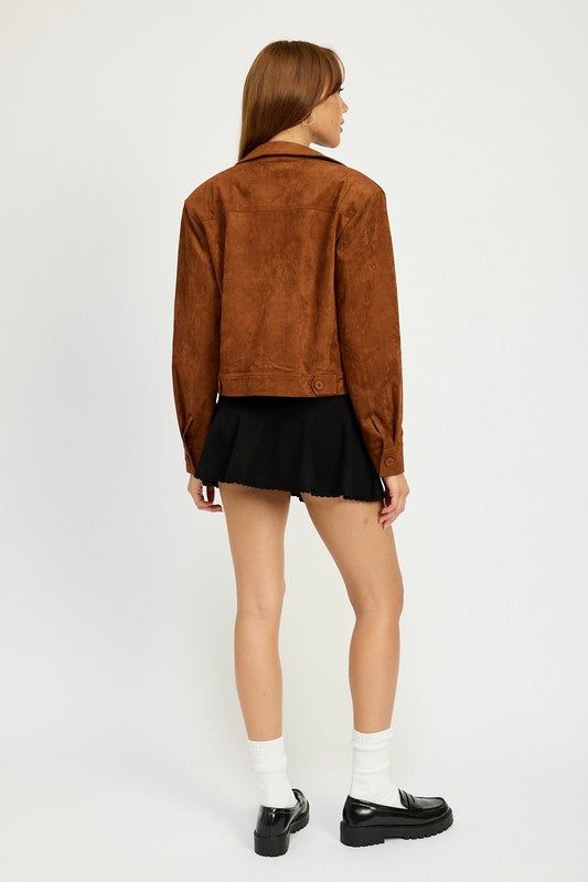 SUDE JACKET WITH POCKETS - Charming Charlie