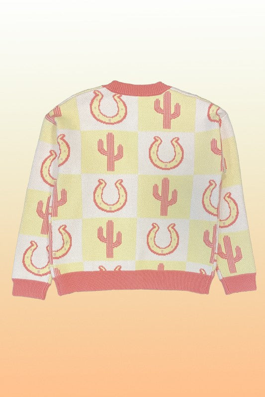 Tiled Cactus horseshoe knit cardigan - Charming Charlie