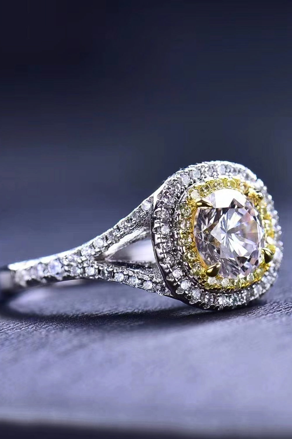 Two-Tone 1 Carat Moissanite Ring - Charming Charlie