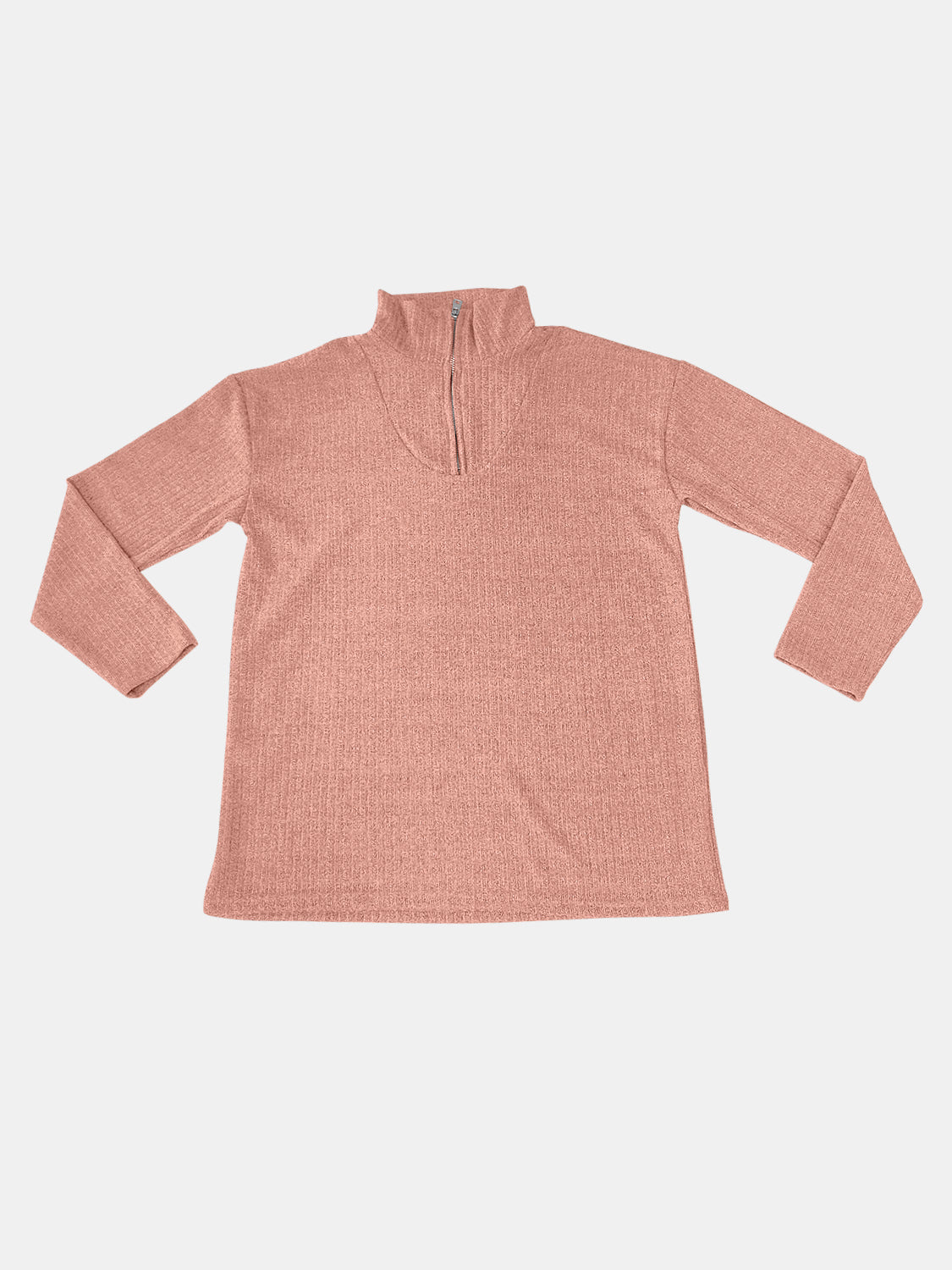 Full Size Quarter Zip Long Sleeve Top - Charming Charlie