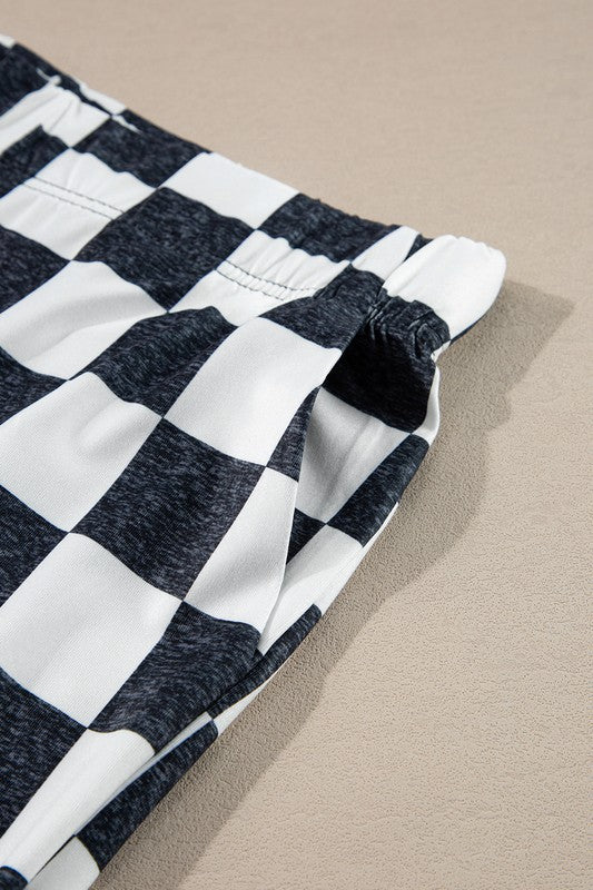 Checkered High Rise Flared Pants - Charming Charlie