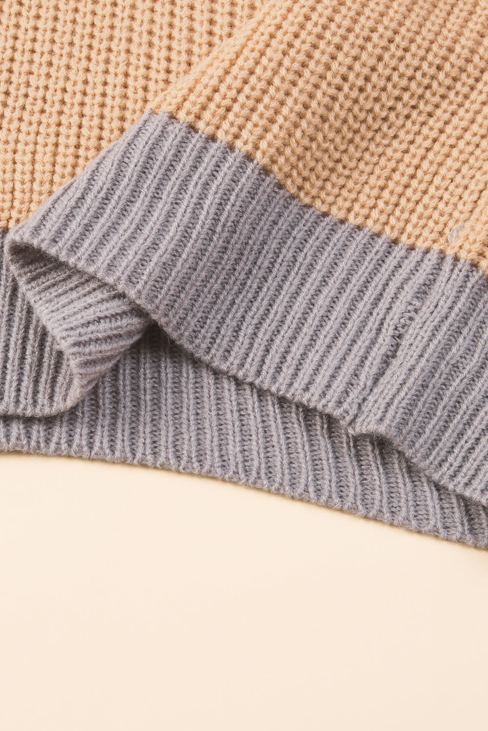Color Block Round Neck Drop Shoulder Sweater - Charming Charlie