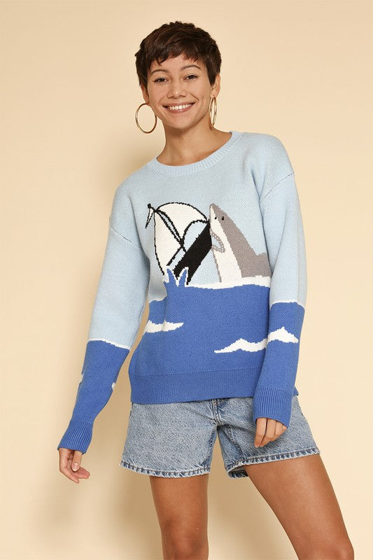 Shark attack knit sweater - Charming Charlie