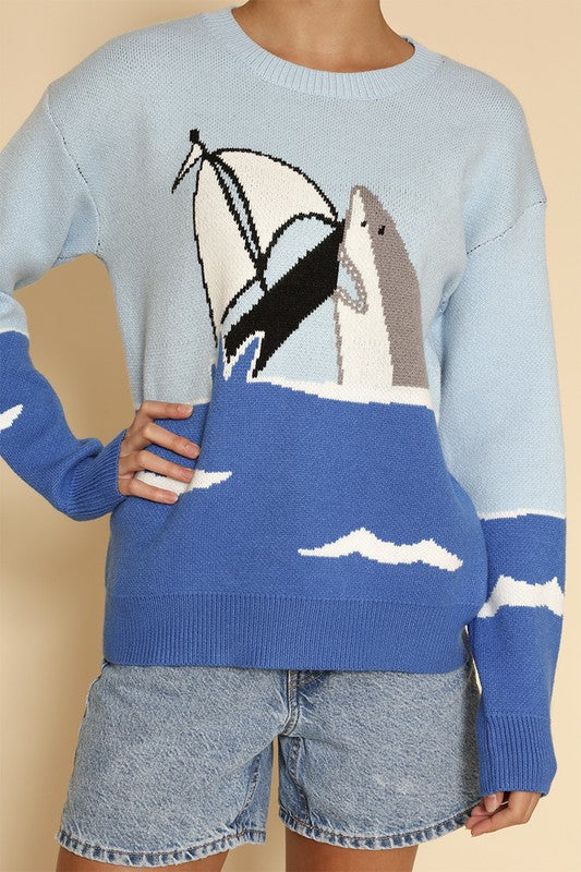 Shark attack knit sweater - Charming Charlie