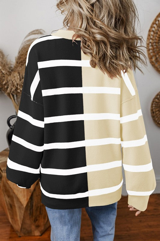 Women Colorblock Oversized Sweatshirts - Charming Charlie