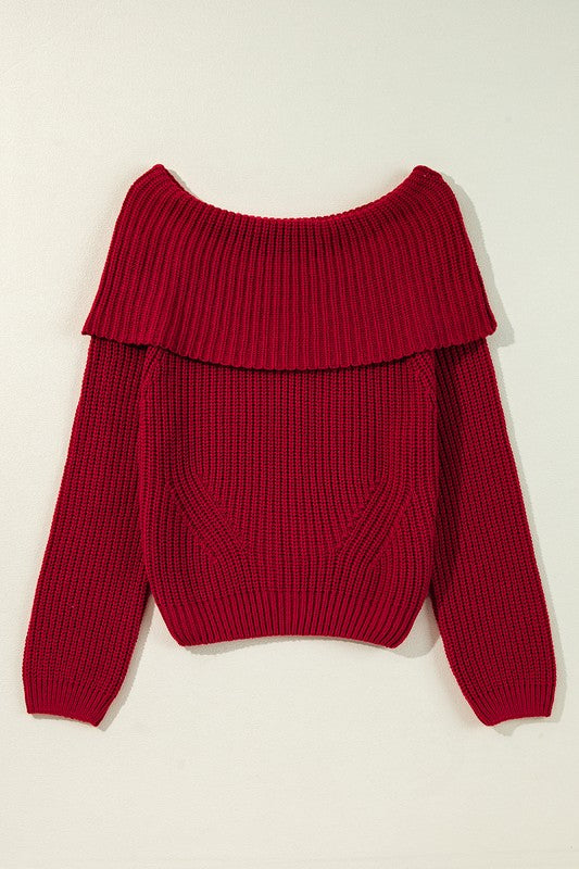 Off Shoulder Ribbed Knit Sweater - Charming Charlie