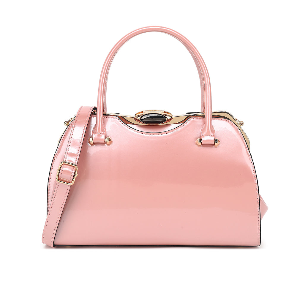 Patent Leather Frame Satchel - Charming Charlie