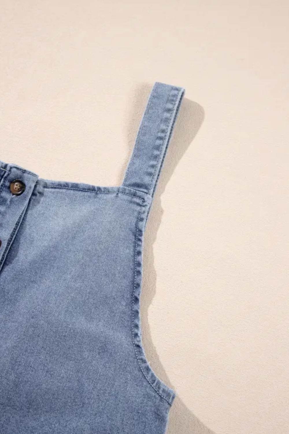 Wide Strap Denim Overalls with Pockets - Charming Charlie