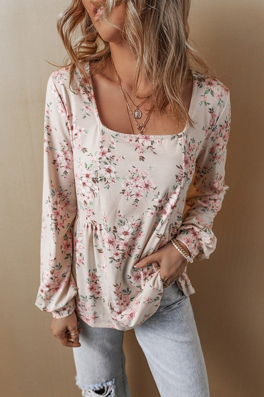 Women's Casual Floral Print Long Sleeve Blouses - Charming Charlie
