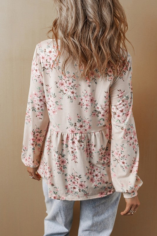 Women's Casual Floral Print Long Sleeve Blouses - Charming Charlie