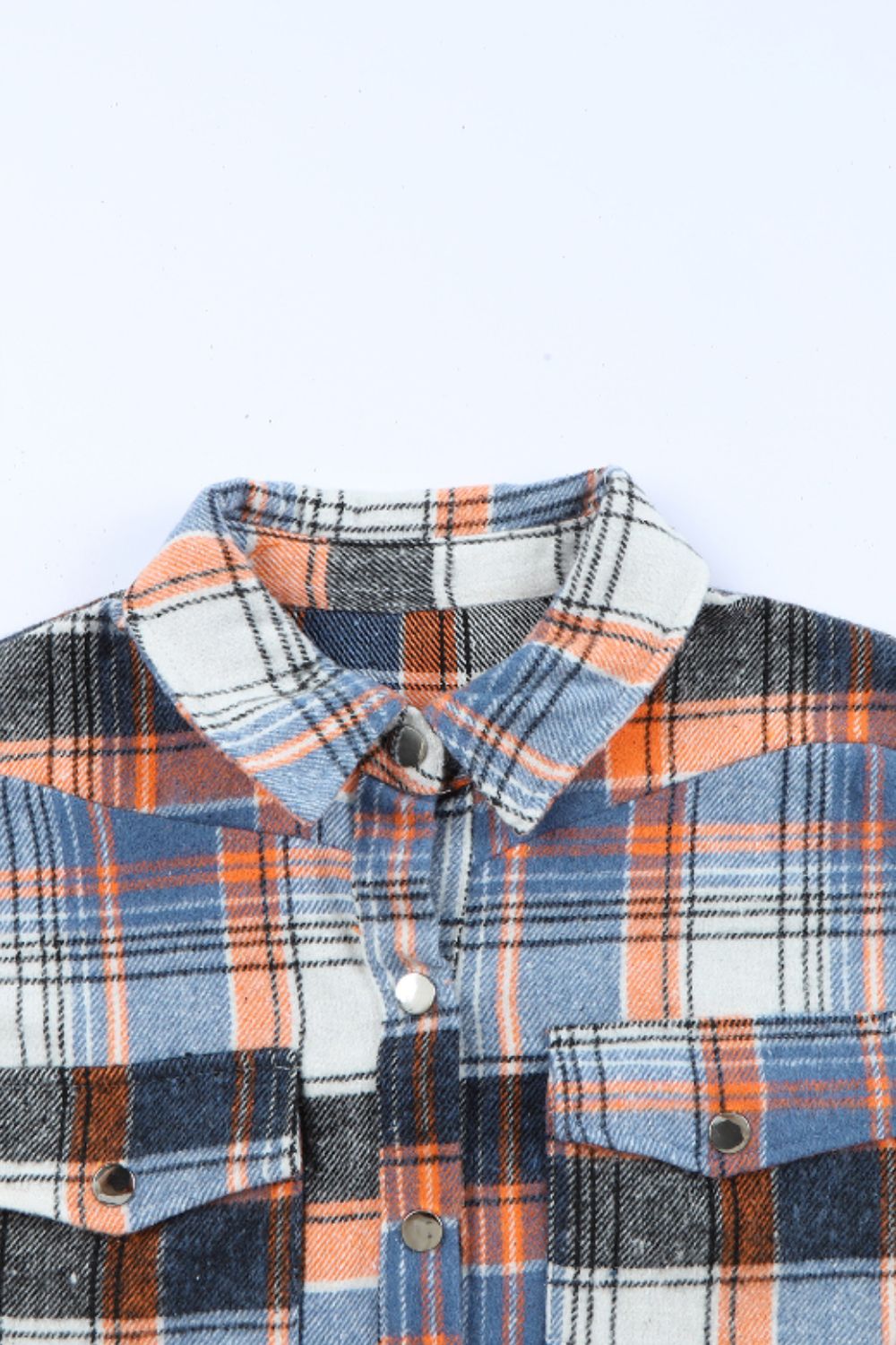 Plaid Collared Neck Long Sleeve Shirt - Charming Charlie