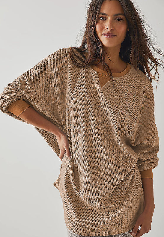Round Neck Long Sleeve Sweatshirt - Charming Charlie