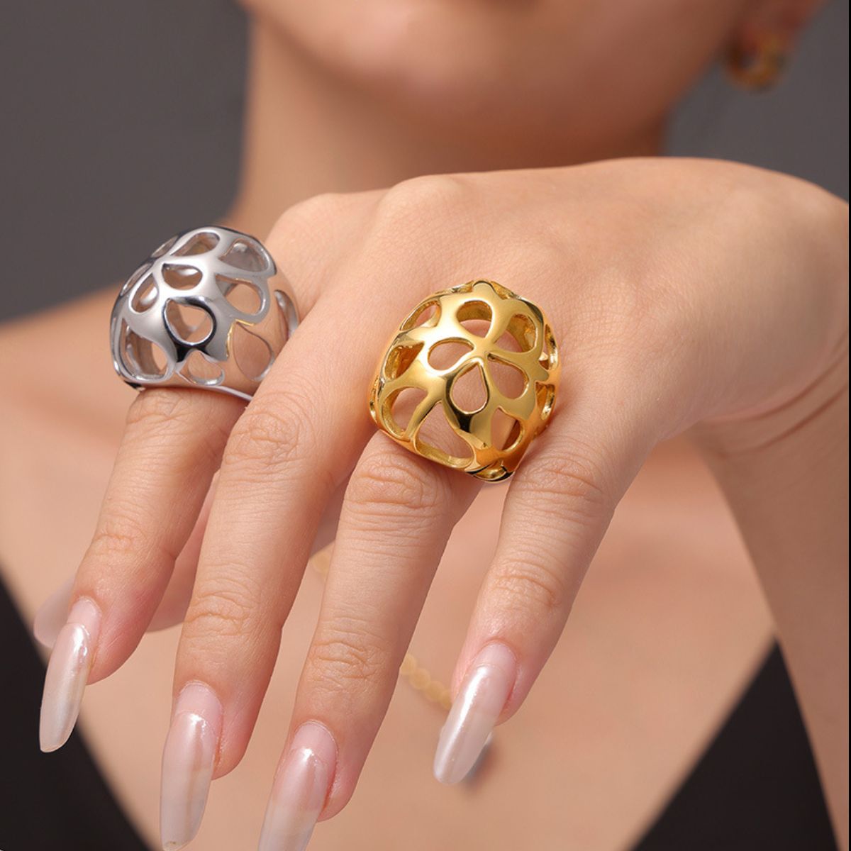 Stainless Steel Cutout Ring - Charming Charlie