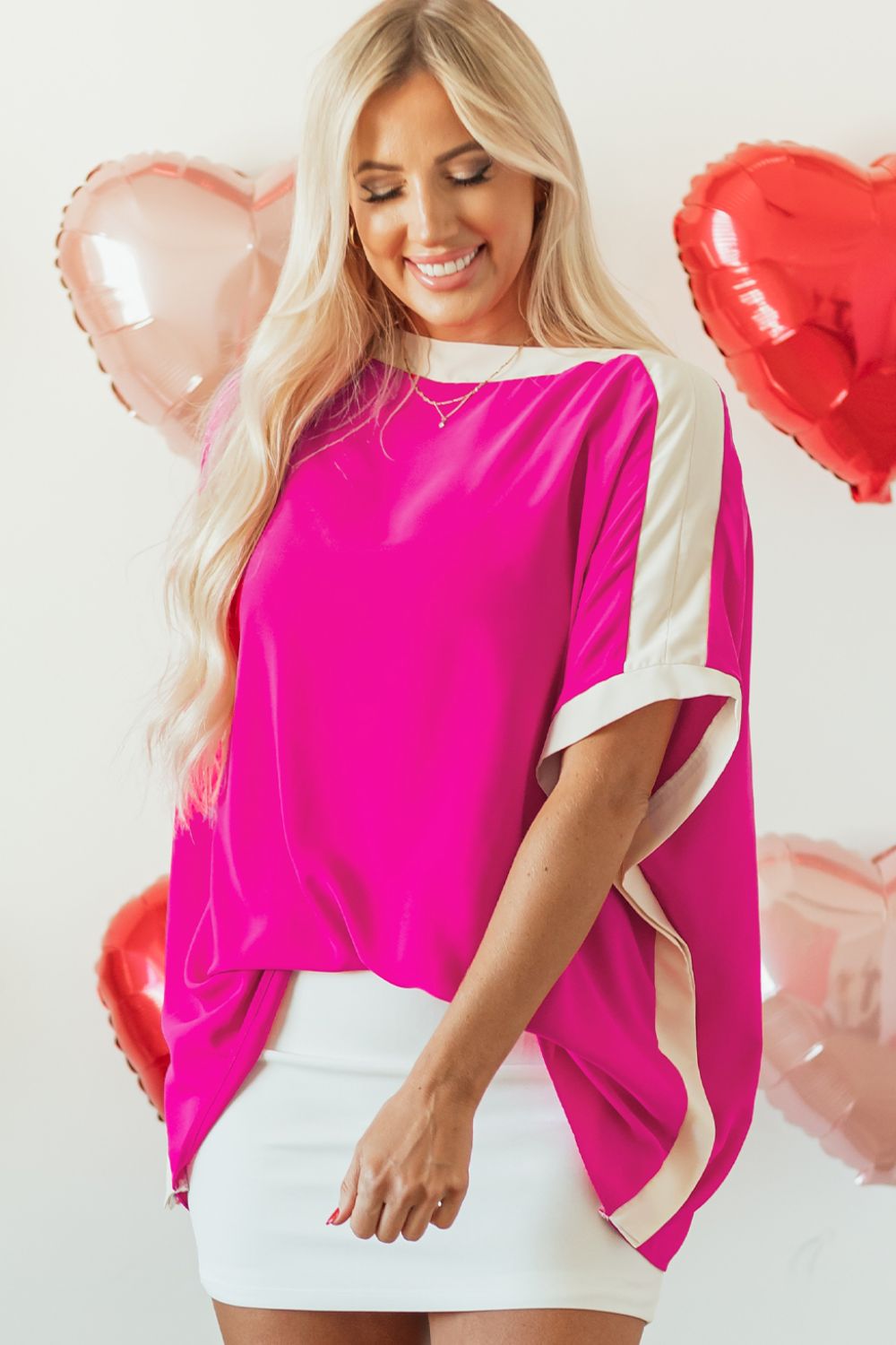 Boat Neck Half Sleeve Blouse - Charming Charlie