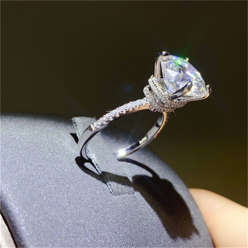 5 Carat Moissanite 925 Sterling Silver Ring - Charming Charlie