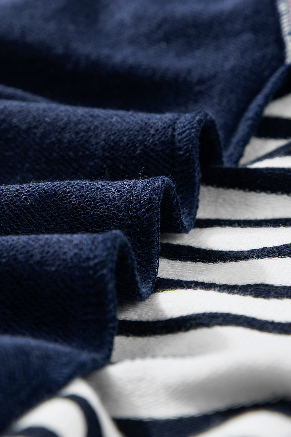 Exposed Seam Striped Long Sleeve Sweatshirt - Charming Charlie