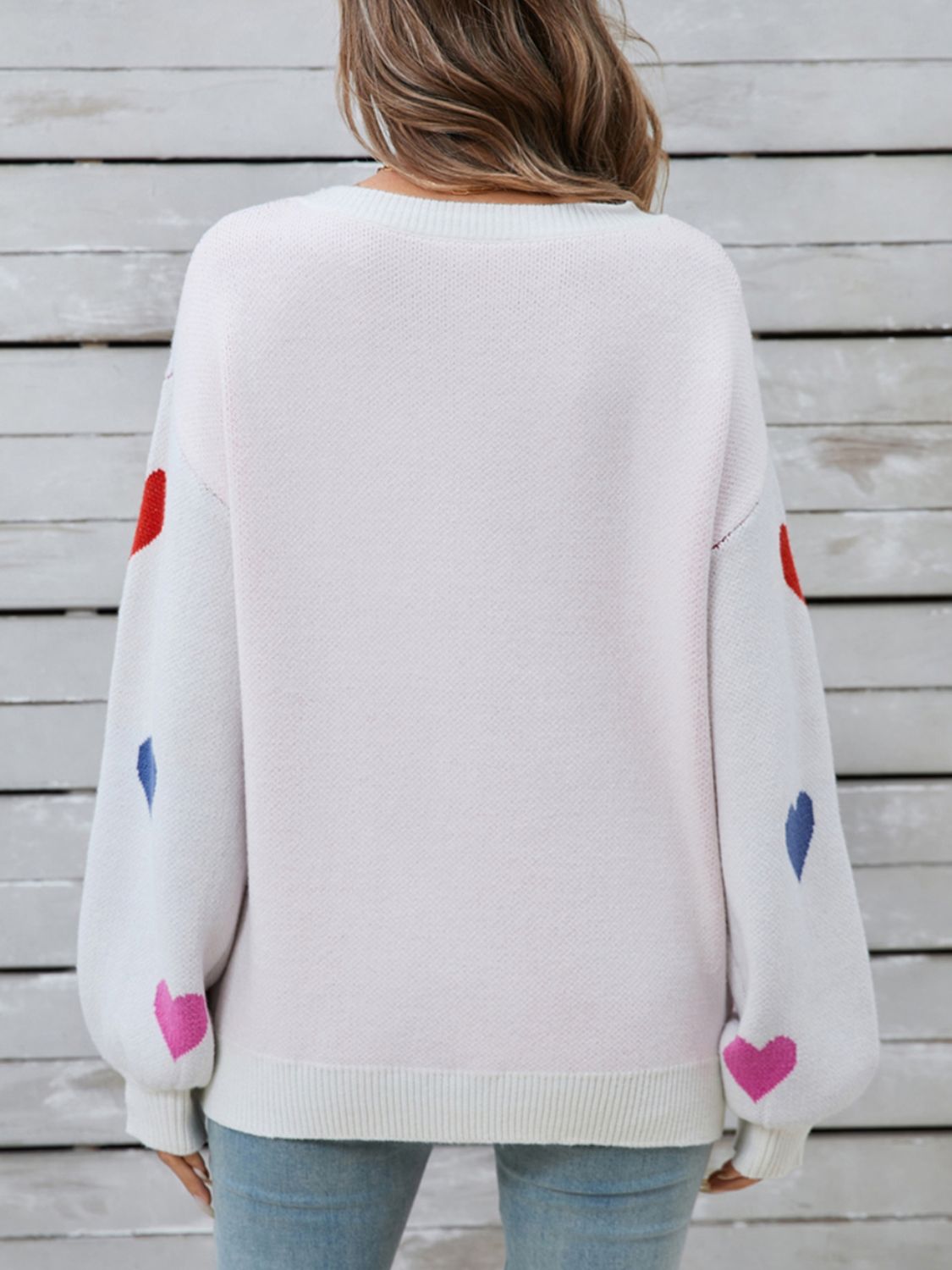Angel Wings Heart Round Neck Long Sleeve Sweater - Charming Charlie