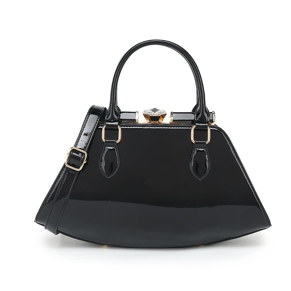 Patent Leather Frame Satchel - Charming Charlie
