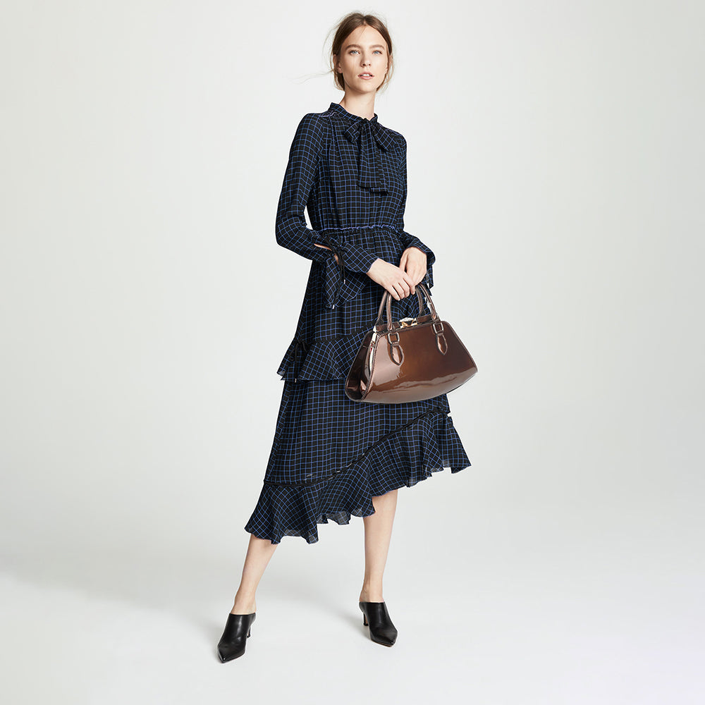 Patent Leather Frame Satchel - Charming Charlie