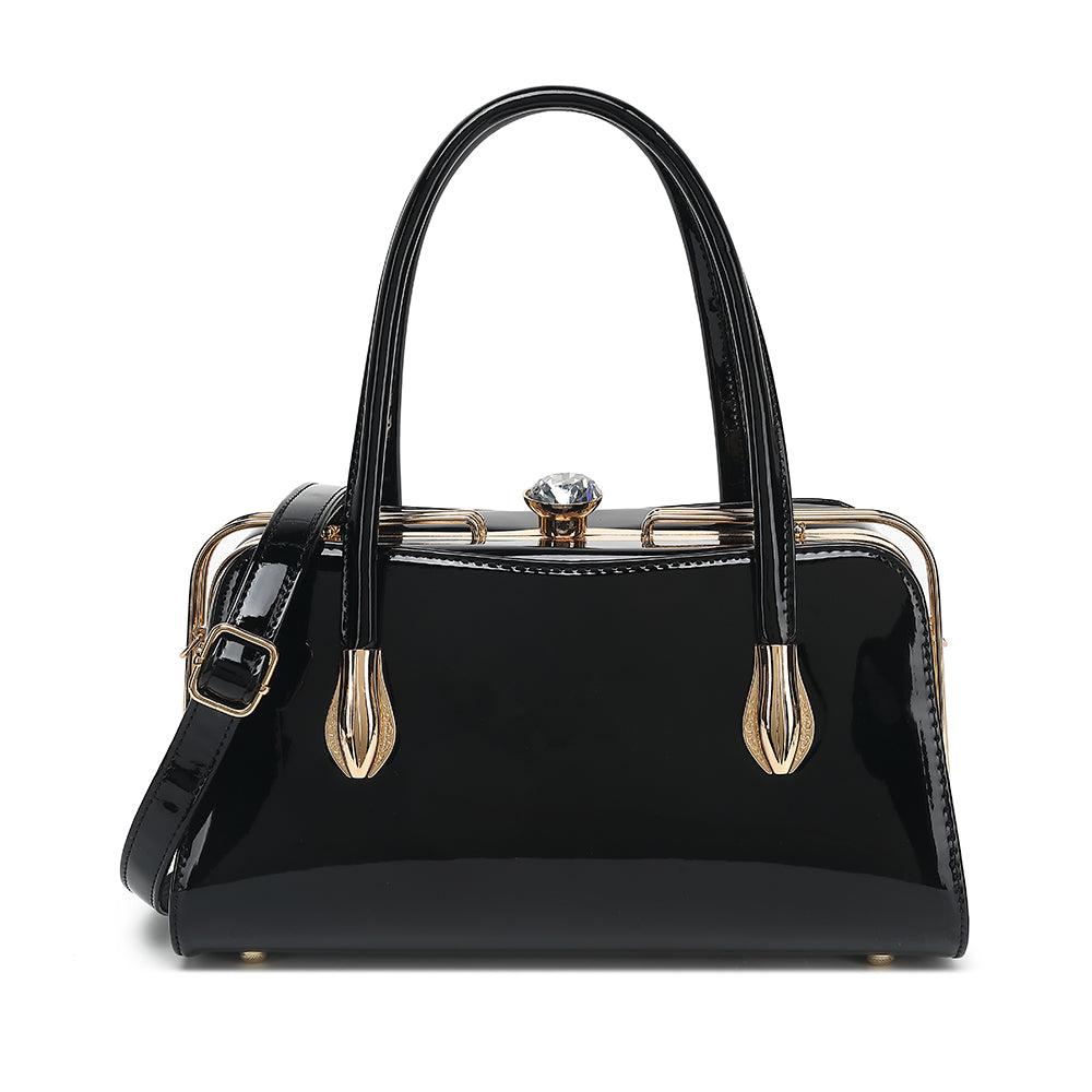 Patent Leather Frame Satchel - Charming Charlie