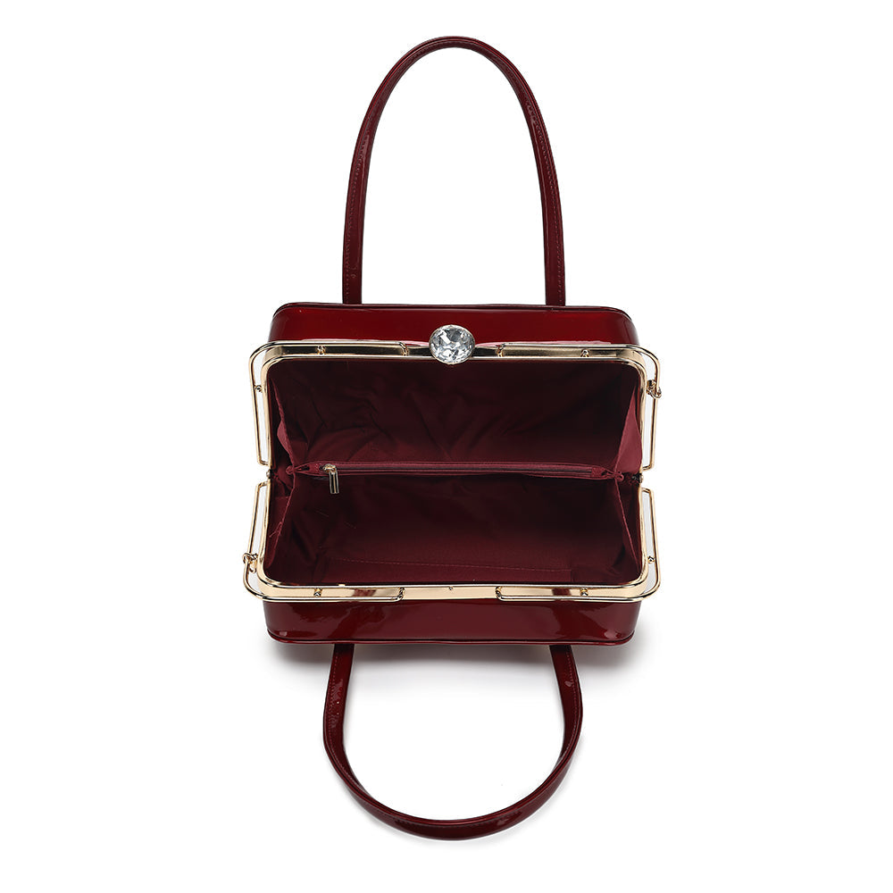 Patent Leather Frame Satchel - Charming Charlie