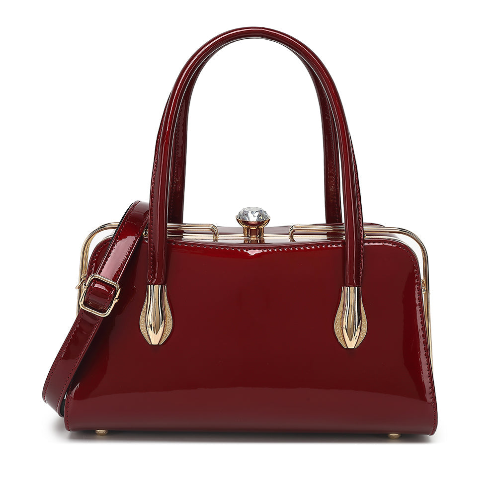 Patent Leather Frame Satchel - Charming Charlie