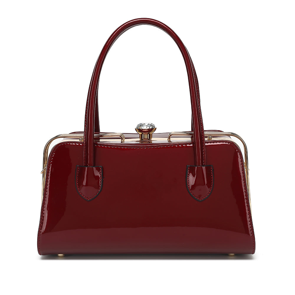 Patent Leather Frame Satchel - Charming Charlie
