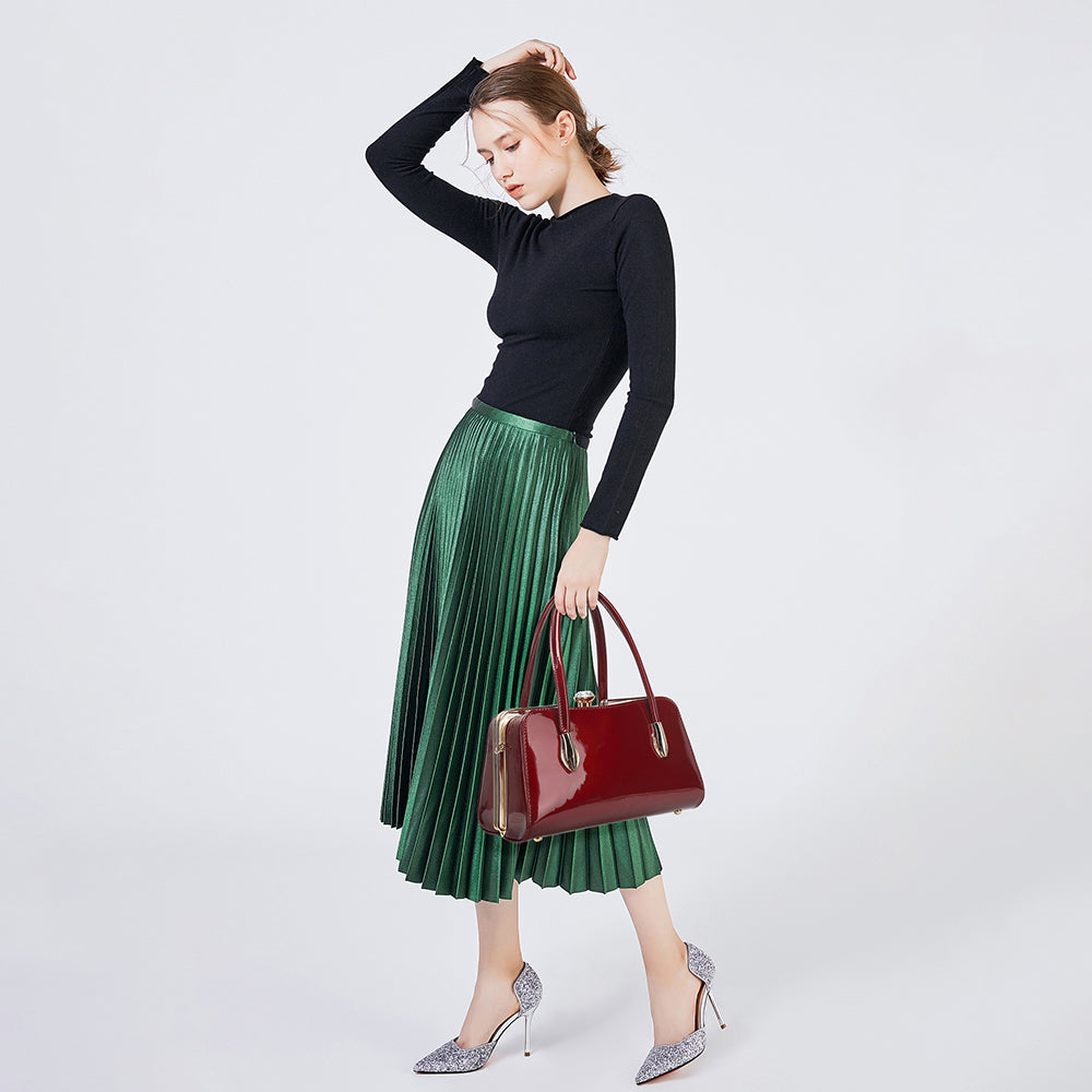 Patent Leather Frame Satchel - Charming Charlie