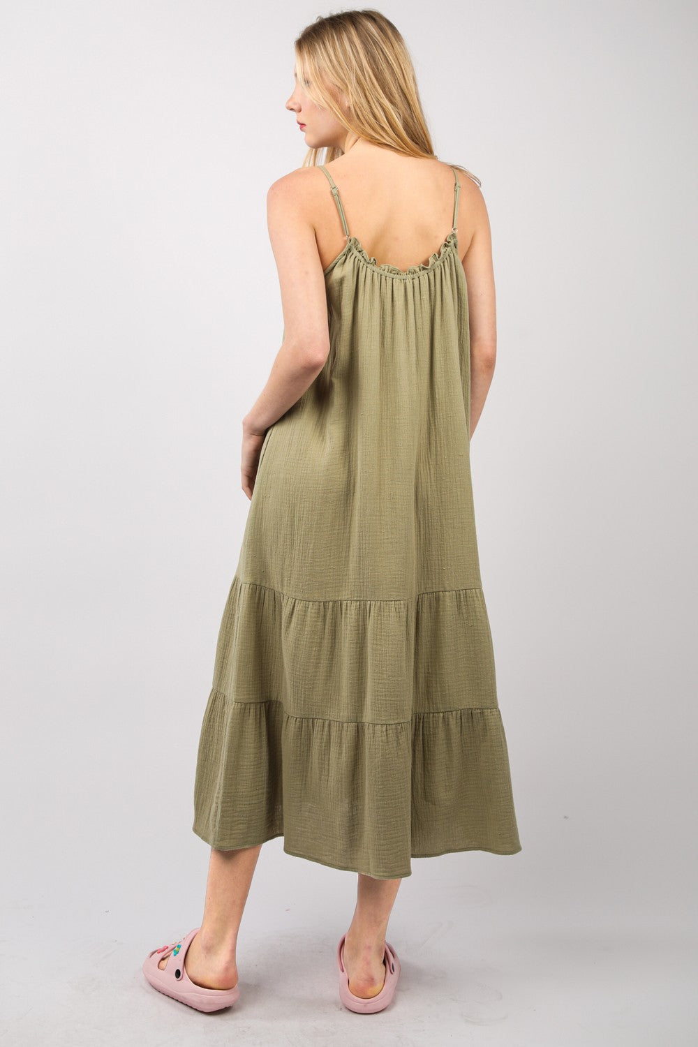 VERY J Ruffled A-Line Midi Cami Dress - Charming Charlie