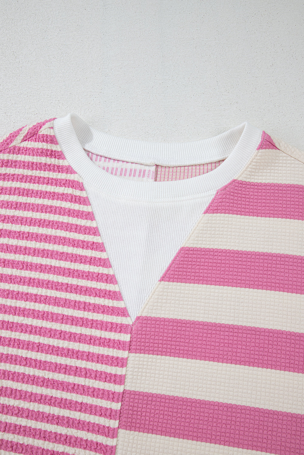 High-Low Striped Round Neck Short Sleeve T-Shirt - Charming Charlie