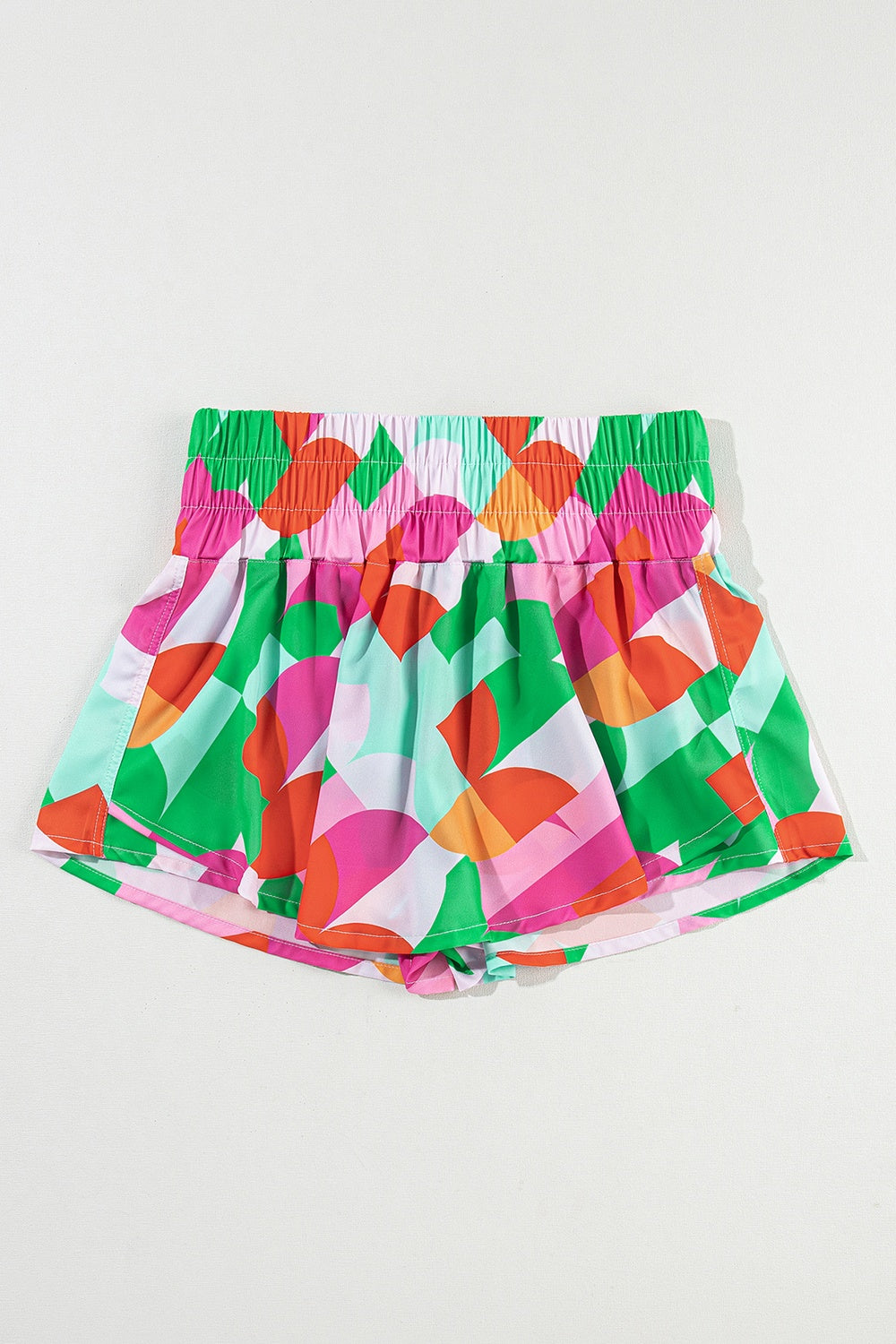 Smocked Contrast Print High Waist Skort - Charming Charlie