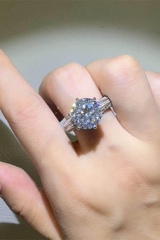 5 Carat Moissanite 925 Sterling Silver Ring - Charming Charlie