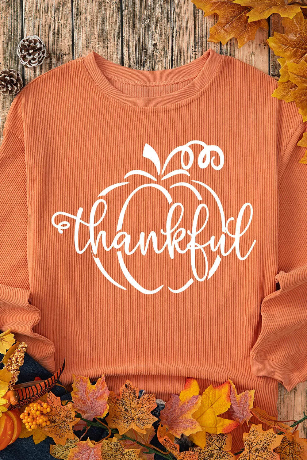 Graphic Round Neck Long Sleeve Sweatshirt - Charming Charlie