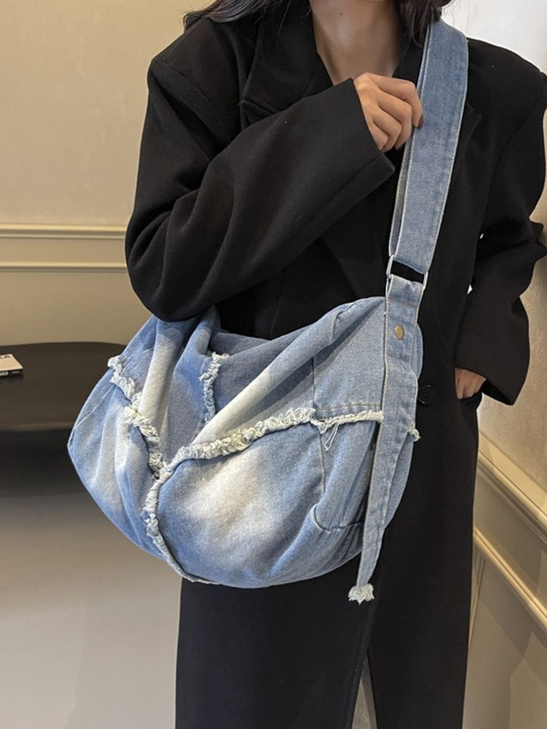 Raw Hem Gradient Crossbody Bag - Charming Charlie
