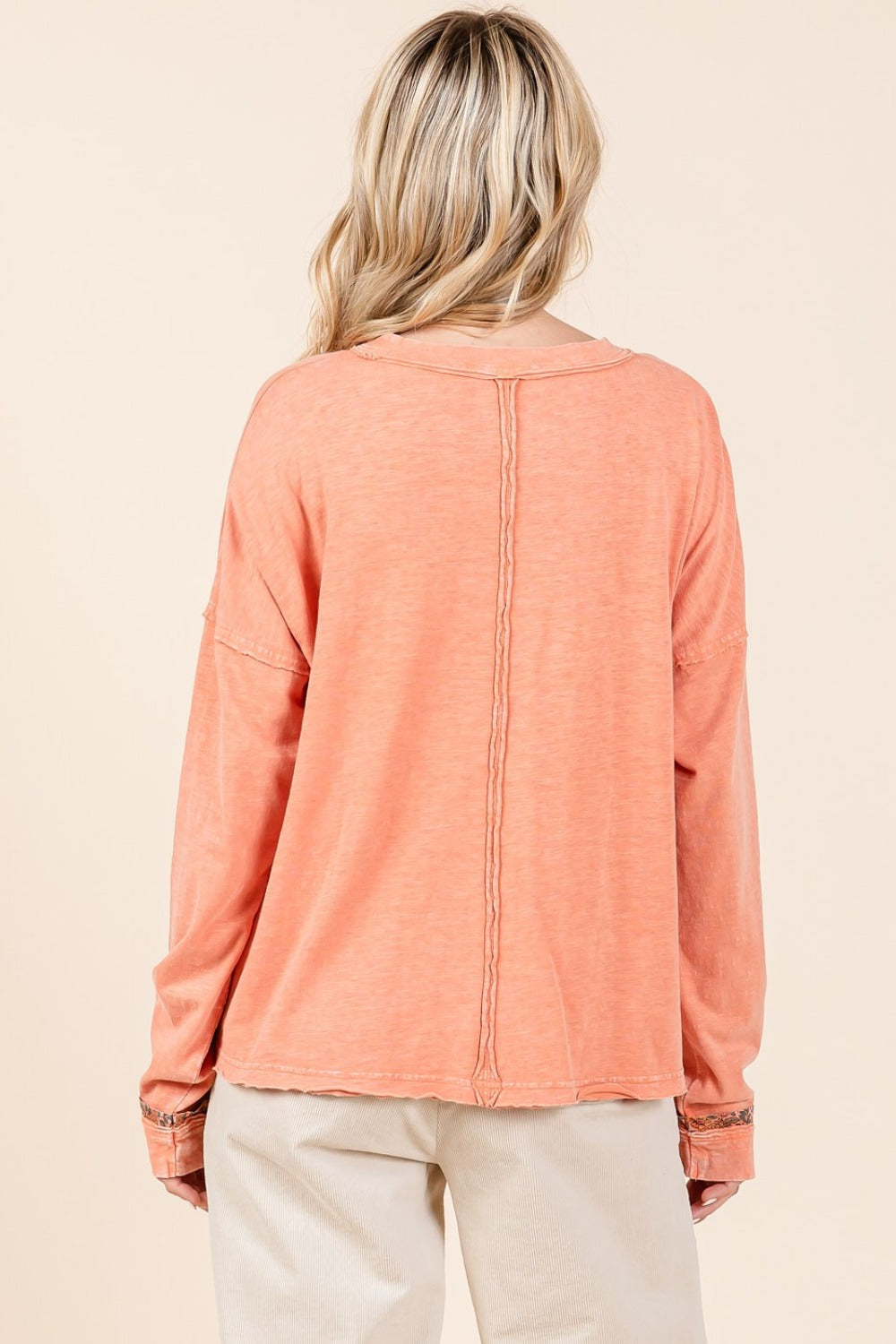 Mittoshop Mineral Wash Star Patch Long Sleeve T-Shirt - Charming Charlie
