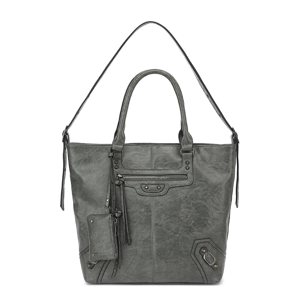Removable Strap Crossbody Hobo with Front Zip Pocket - Charming Charlie