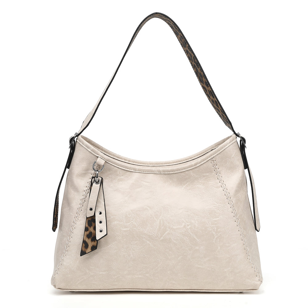 Hobo with Stitching Detail and Leopard Trim - Charming Charlie