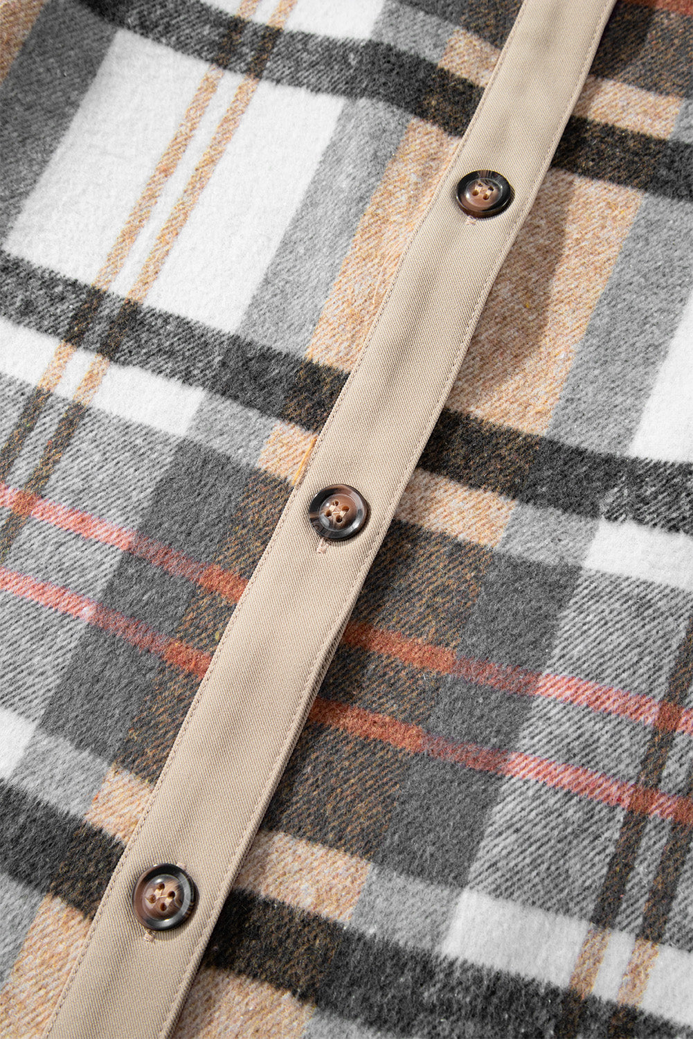 Pocketed Plaid Long Sleeve Mini Shirt Dress - Charming Charlie