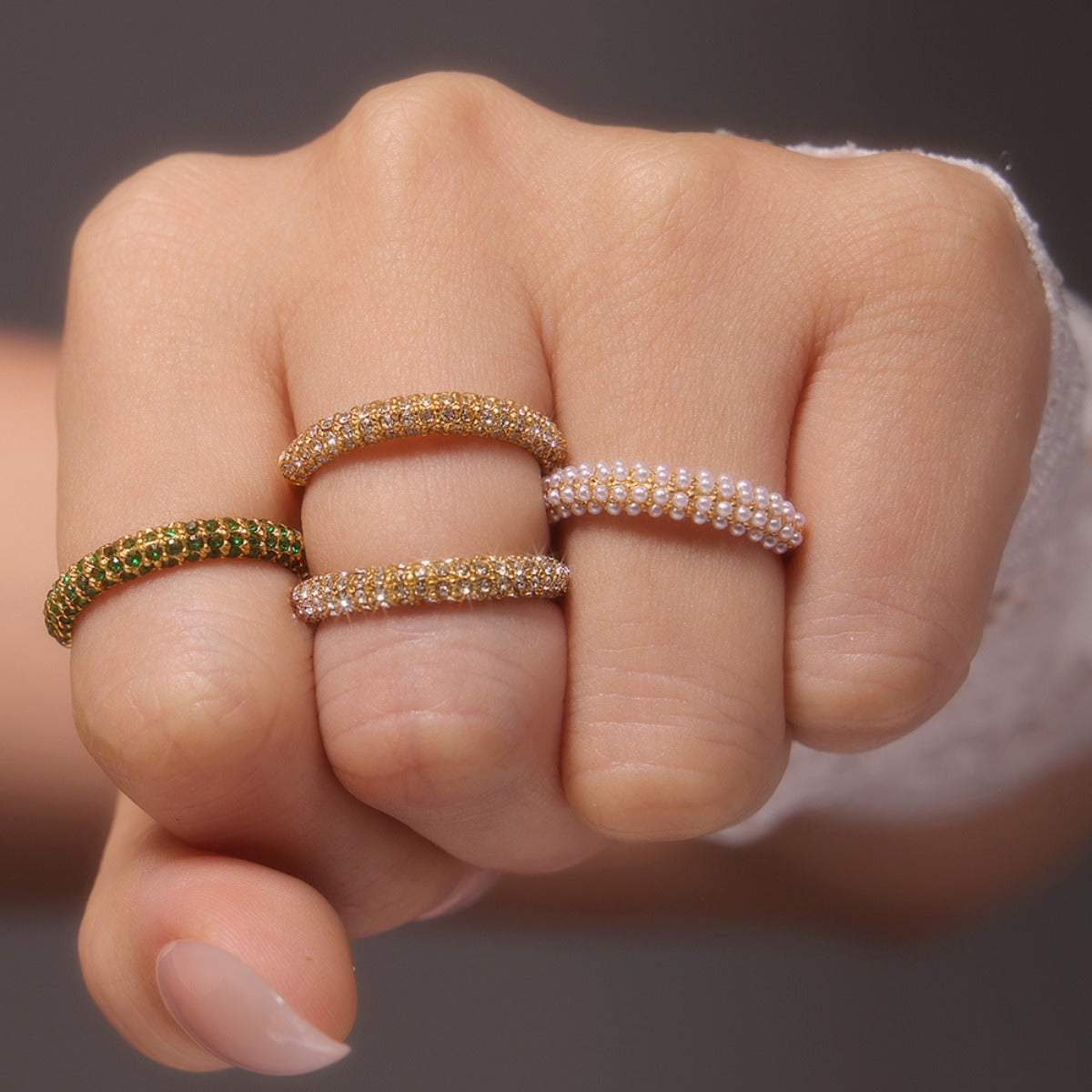 18K Gold-Plated Inlaid Zircon Ring - Charming Charlie