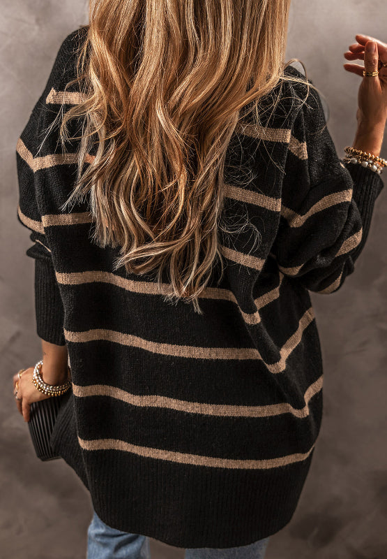 Striped Button Down Long Sleeve Cardigan - Charming Charlie
