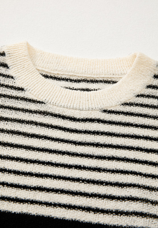 Striped Round Neck Sweater Vest - Charming Charlie