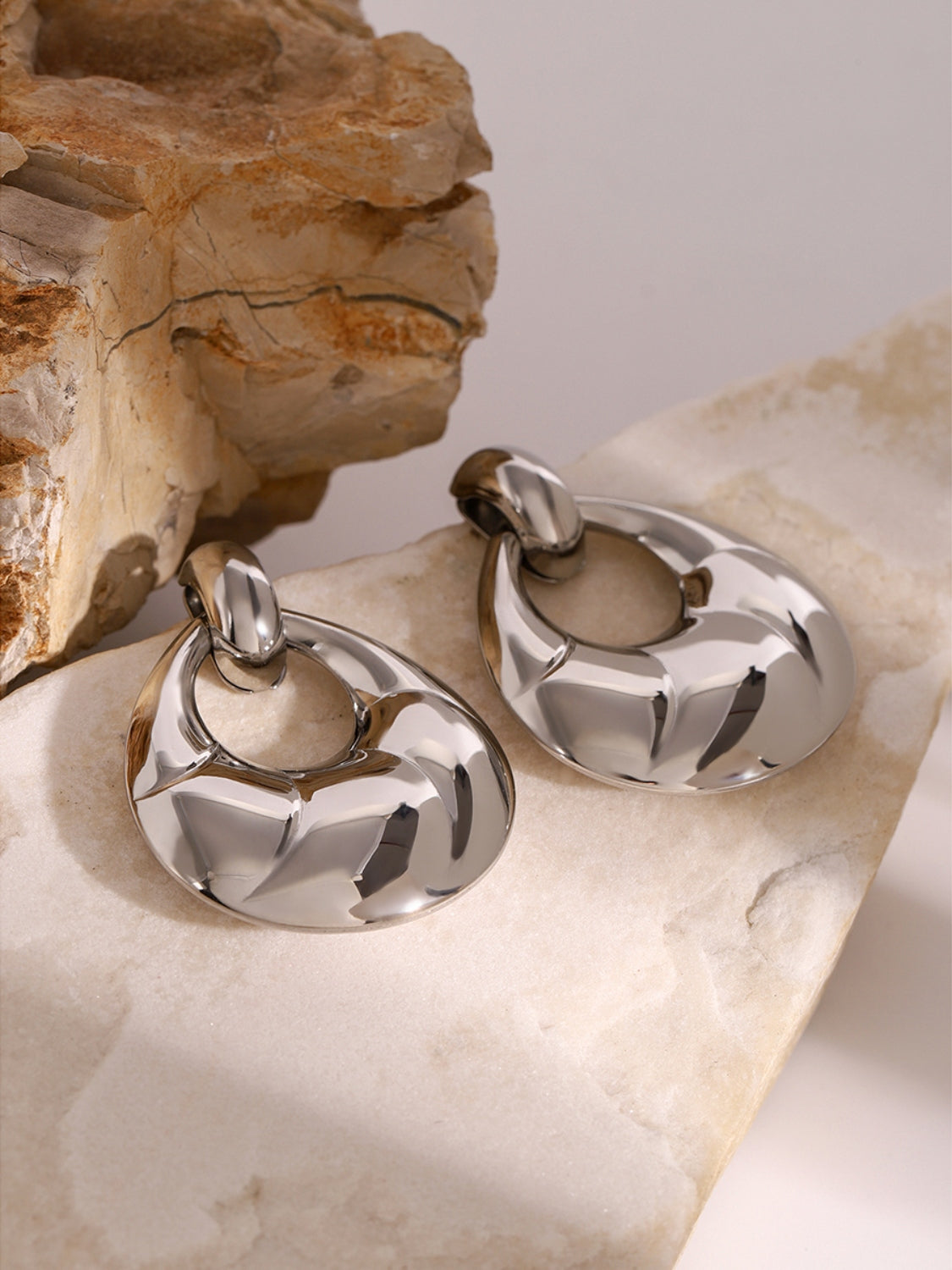 Stainless Steel Teardrop Shape Earrings - Charming Charlie