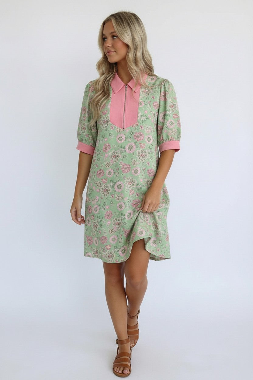 Blast From the Past Mint Blossom Dress - Charming Charlie