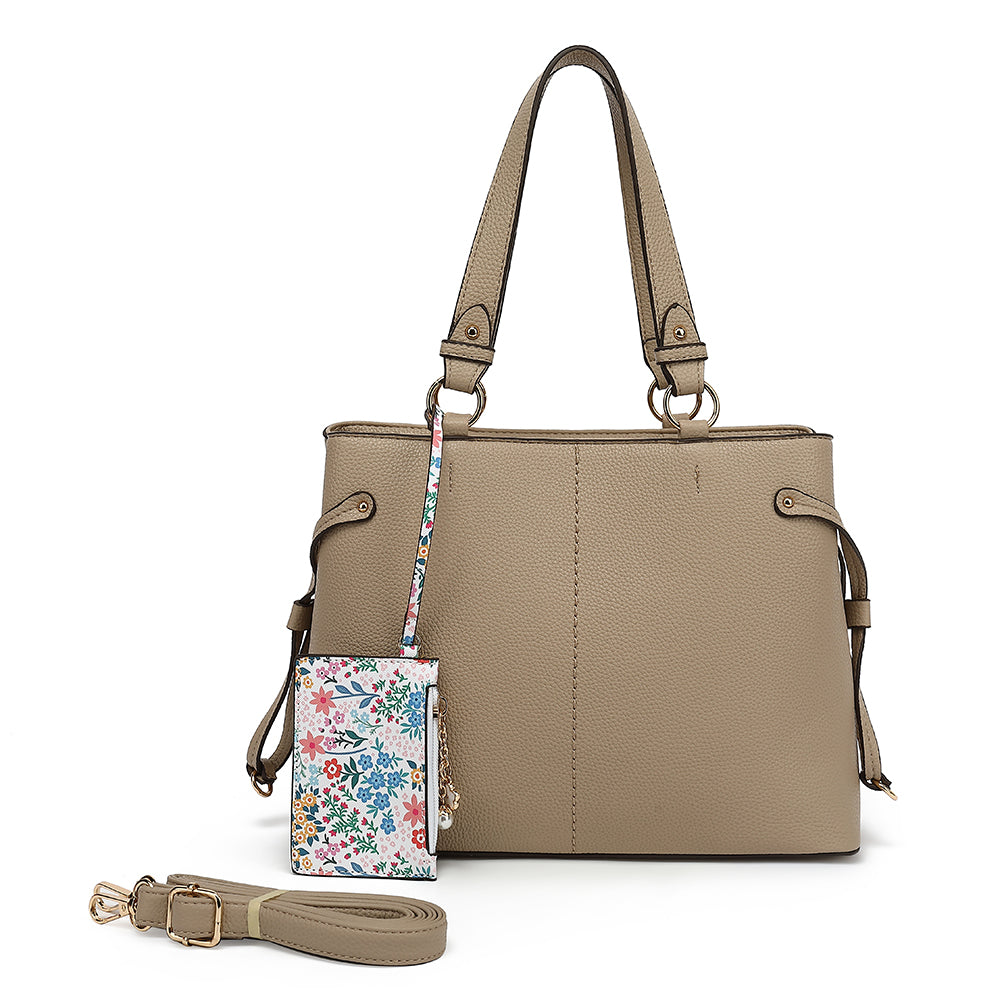Color Block Satchel with Hang Off and Charms - Charming Charlie