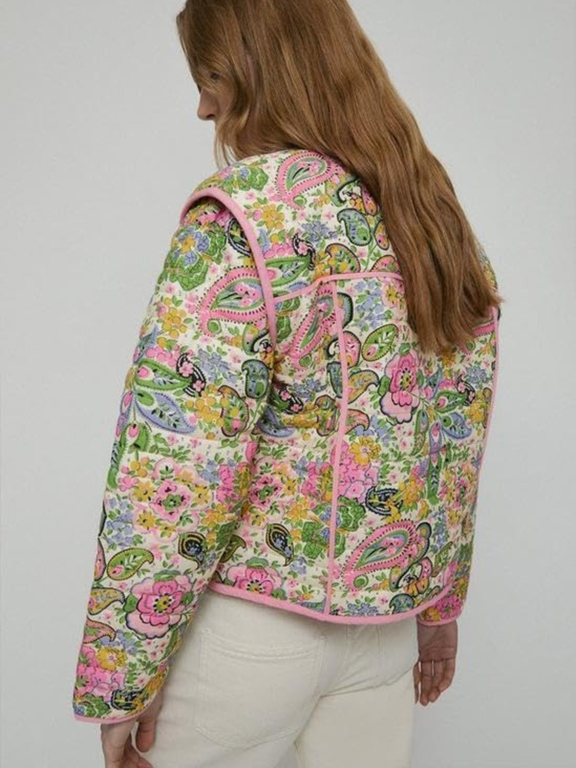 Tied Printeded Long Sleeve Jacket - Charming Charlie