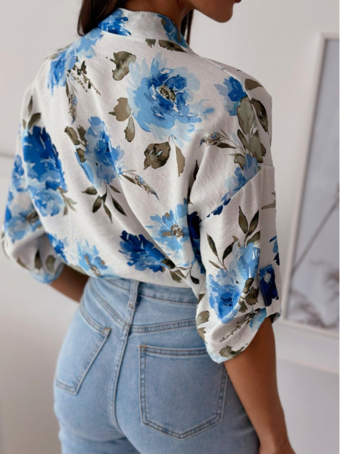 Printed Button Up Half Sleeve Shirt - Charming Charlie