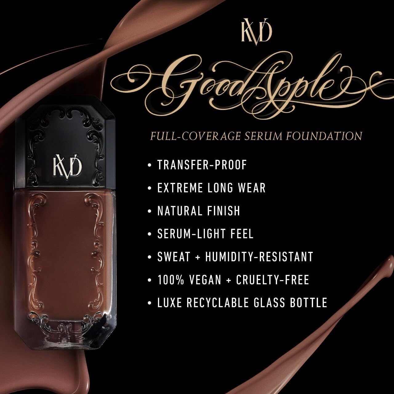 KVD Beauty Good Apple Non-Comedogenic Full-Coverage Serum Foundation Tan 074 - Charming Charlie