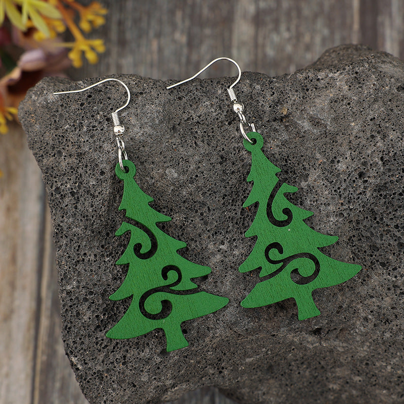 Christmas Tree Wooden Earrings - Charming Charlie