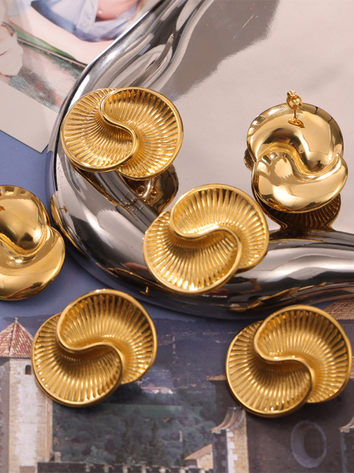 Titanium Steel Spiral Stud Earrings - Charming Charlie